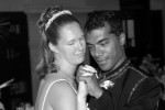 bride and groom first dance black and white Hindu wedding and Western Wedding