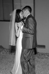 Kiss During First Dance Black and White Photo
