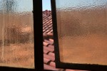 Red tile roof through window 1