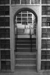 Arch Doorway and Stairs Black and White