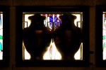 Urns in Silhouette with Stained Glass