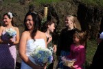 Bride Laughs during wedding ceremony on Muir Beach