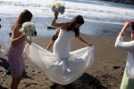 Drying Bride's Dress Muir Beach Wedding
