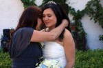 Mom hugs Bride Muir Beach Wedding Pelican Inn