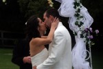 First Kiss Wedding Ceremony Hahn Estates in Soledad