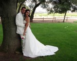 Bride and groom Under Oak 2 Wedding Formal Hahn Estates in Soledad