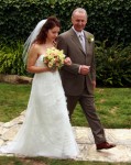 Dad walks Daughter, Bride Down the Isle San Antonio House Inn Carmel-By-The-Sea