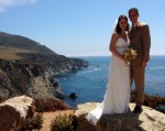 Wedding Photo Overlooking Cliffs of Big Sur, Pacific Ocean, Bigsby Bridge