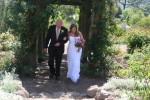 Bride and father processional. Wedding, UC Berkeley Botanical Gardens