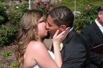 First Kiss. Wedding, UC Berkeley Botanical Gardens