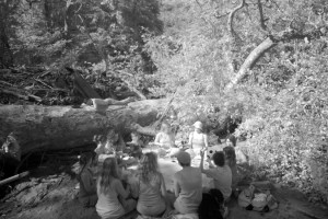 Circle of friends 2. Infrared photography of the Big Sur River on the summer solstice.