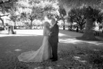 Infrared bridal formal photo in front of the Fairmont Hotel In San Jose.