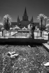 Infrared Bride and Groom portrait photo from the Oakland Mormon temple