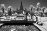 Infrared Bride and Groom portrait photo from the Oakland LDS temple