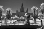 Infrared wedding photo from the Oakland Mormon temple