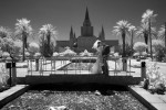 Infrared wedding photo from the Oakland LDS temple