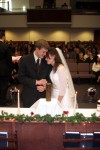 intimate moment during wedding ceremony Christmas wedding calvary baptist church oroville, ca