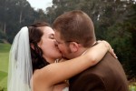 First Kiss, Seascape golf course in Aptos CA. Wedding photo
